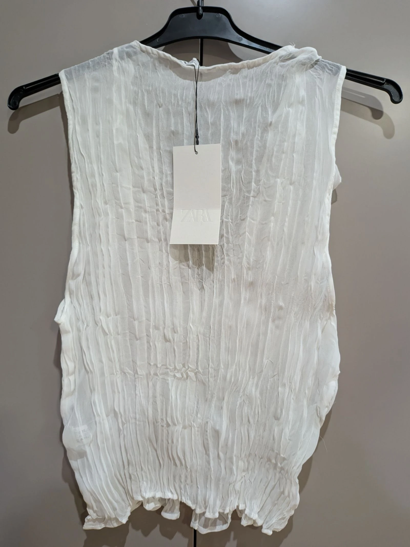 Top Bohemio Blanco con Volantes y Tejido Arrugado talla M de Zara – photo 5